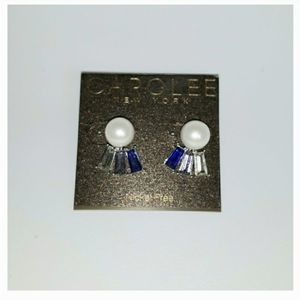 CAROLEE PEARL AND CRYSTALS EARRINGS